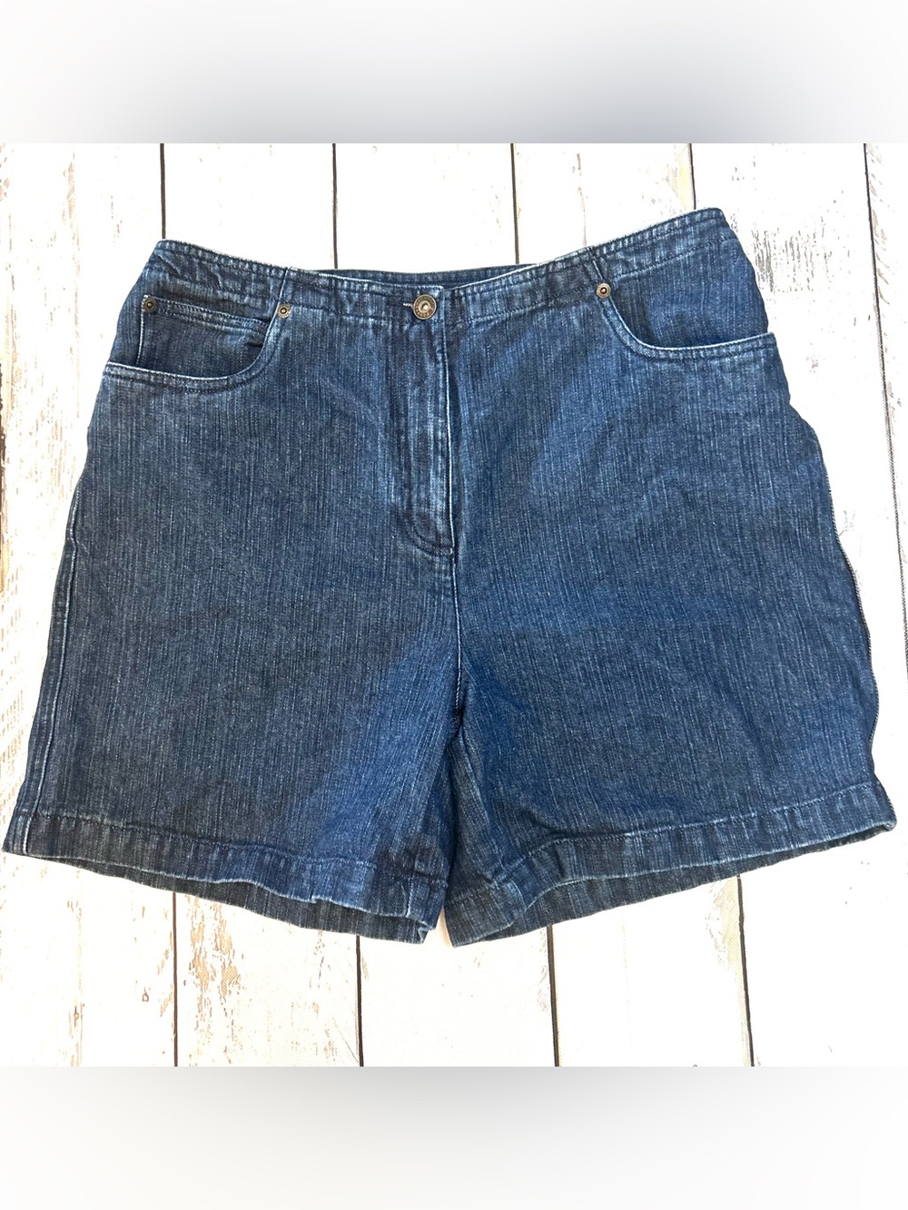 Sz 10 Christopher & Banks Indigo Denim Shorts 100% cotton high rise